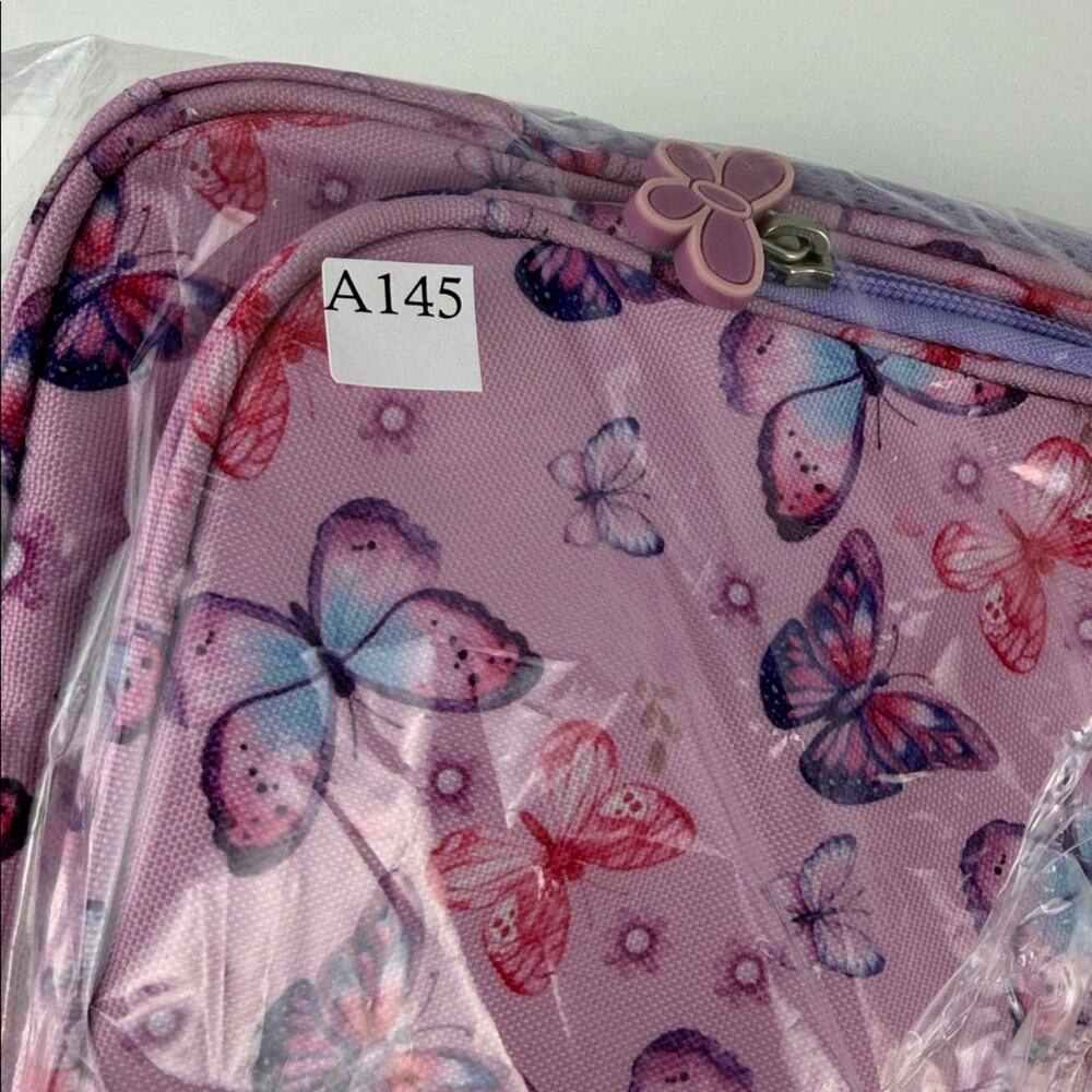 NWOT Purple & Pink Butterfly Print Kids 3-8 years old Backpack - Picture 13 of 13